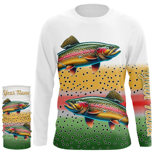 Rainbow Trout Fishing Custom UV Protection long sleeve Fishing Shirts, Personalized Fishing Gift NQS276