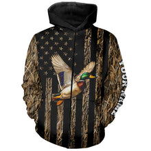 Load image into Gallery viewer, Duck hunting camo American Flag Customize Name Patriotic Duck Hunting 3D All Over Printed Shirts NQS8914