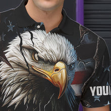 Load image into Gallery viewer, Personalized Eagle American flag Bowling Team Shirts For Mens Custom Patriotic Bowling League Jersey NQS9520