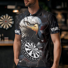Load image into Gallery viewer, Personalized Eagle American flag Dart Polo, Quarter Zip Shirt for Men Custom Patriotic Darts Jersey NQS9521