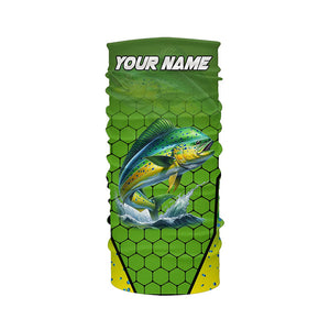 Personalized Mahi mahi green scales Performance Long Sleeve Fishing Shirts, Tournament Fishing Jerseys NQS7457