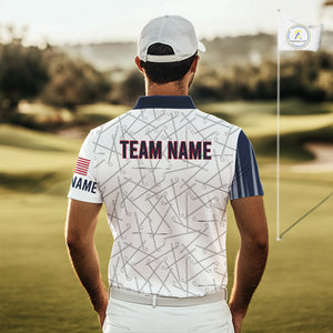 Personalized Red, White and Blue American Flag Star Golf Camo polo shirts for men, unique golf gifts NQS9960
