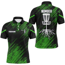 Load image into Gallery viewer, Green camo Black Mens disc golf polo shirts custom disc golf team disc golf jerseys NQS7816