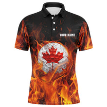 Load image into Gallery viewer, Canadian golf ball flame Mens golf polo shirts custom golf outfits for men, personalized golf gifts NQS8041