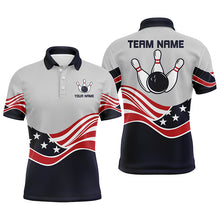 Load image into Gallery viewer, American Flag Bowling Jersey For Men Custom Polo Bowling Shirt Patriotic Bowling Shirt For Team NQS6135