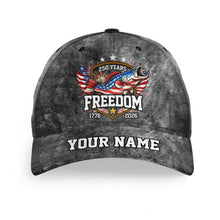 Load image into Gallery viewer, 250 freedom anniversary American Flag Personalized Bass fishing hats custom Unisex fishing hat cap NQS11455
