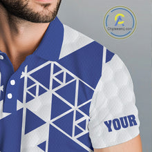 Load image into Gallery viewer, Funny Mens golf polo shirts Blue and white custom I was one under today, under a tree, bush, water NQS11636
