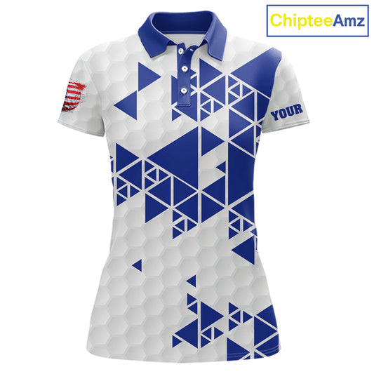 Funny Women golf polo shirts Blue and white custom I was one under today, under a tree, bush, water NQS11636