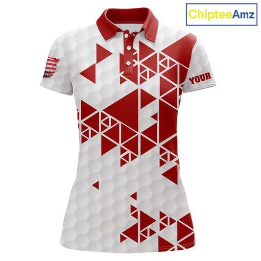 Funny Women golf polo shirts Red and white custom I was one under today, under a tree, bush, water NQS11637