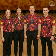 Load image into Gallery viewer, Red Lightning Thunder Skull Reaper Bowling Shirts For Men Custom Team Bowling League Jerseys NQS11642