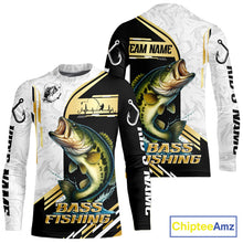 Load image into Gallery viewer, Personaized name Largemouth Bass fishing Custom sun protection Bass fishing team jerseys | Gold NQS9966