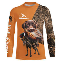 Load image into Gallery viewer, Pheasant Hunting with German Shorthaired Pointer GSP Custom Camo Full Printing Shirts, Hunting Gifts NQS2636