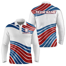 Load image into Gallery viewer, Red, White and Blue Pattern Men golf polo shirts custom Patriotic golf wear for mens NQS9381