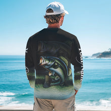 Load image into Gallery viewer, Largemouth Bass fishing green scales Custom sun protection Bass fishing jerseys, custom fishing gifts NQS9686