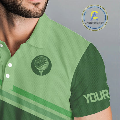 Green Mens golf polo shirts custom name mens golf tops, unique gift for the golfers NQS9970