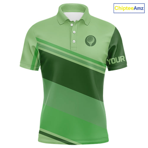 Green Mens golf polo shirts custom name mens golf tops, unique gift for the golfers NQS9970