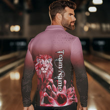 Load image into Gallery viewer, Red Lightning Lion Bowling Polo, Quarter Zip Shirts for Men Custom Lion Bowling Team jerseys NQS9692