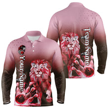 Load image into Gallery viewer, Red Lightning Lion Bowling Polo, Quarter Zip Shirts for Men Custom Lion Bowling Team jerseys NQS9692