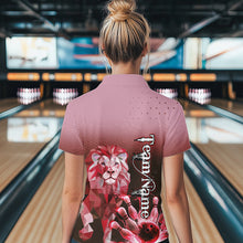 Load image into Gallery viewer, Red Lightning Lion Bowling Polo, Quarter Zip Shirts for Women Custom Lion Bowling Team jerseys NQS9692
