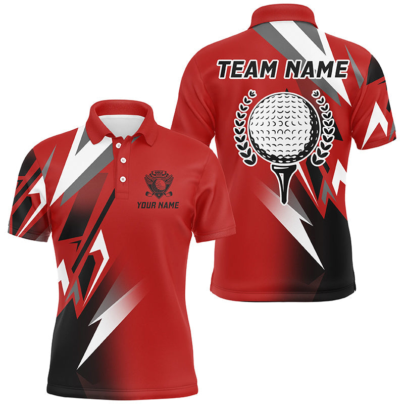 Black and Red Golf ball Mens golf polo shirt custom golf shirt for men, cool golf gifts NQS7482