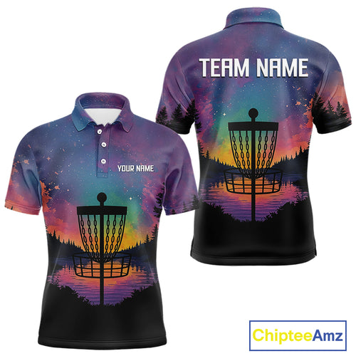 Colorful Disc golf polo shirts for Mens Custom Disc Golf basket attire for Team NQS10129