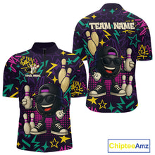 Load image into Gallery viewer, Funny Bowling shirts for Men custom purple graffiti pattern bowling team jerseys, gift for bowlers NQS10271