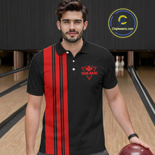 Load image into Gallery viewer, Black and Red retro Bowling shirts for men custom Today&#39;s forecast bowling with a chance of cussing NQS10452