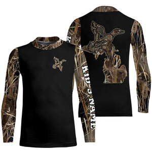 Duck hunting Michigan Waterfowl Camo Customize 3D All Over Printed Shirts Personalized Hunting gift NQS2641