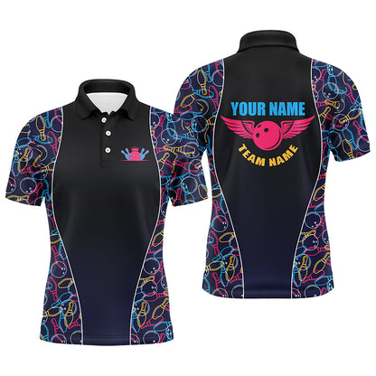 Custom bowling shirt for men – personalized team jersey front view