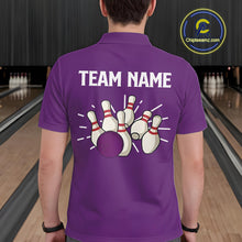 Load image into Gallery viewer, Retro Purple argyle pattern Bowling shirts For Men custom bowling team jerseys Bowler Outfits NQS10275