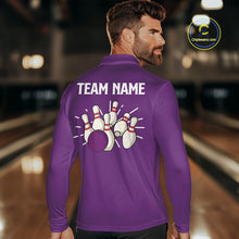Load image into Gallery viewer, Retro Purple argyle pattern Bowling shirts For Men custom bowling team jerseys Bowler Outfits NQS10275
