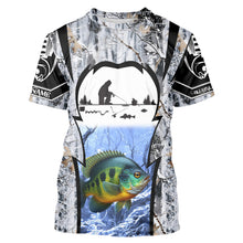 Load image into Gallery viewer, Bluegill ice fishing Winter camo custom unisex Long sleeve fishing shirt, Ice fishing Bluegill jersey NQS9193