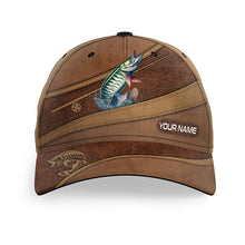 Load image into Gallery viewer, Musky Muskellunge fishing hats for men, women custom name baseball best muskie fishing hat NQS4940