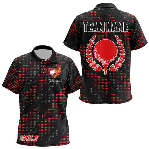 Black and Red Camo Kids golf polo shirts Custom Kids golf outfit team golf shirts NQS9715