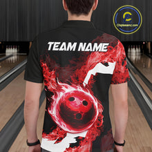 Load image into Gallery viewer, Red Flame Fire Bowling Shirts for Men Custom Bowling Team Jersey Bowling Polo &amp; Quarter-Zip Shirts NQS11751