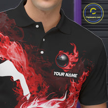 Load image into Gallery viewer, Red Flame Fire Bowling Shirts for Men Custom Bowling Team Jersey Bowling Polo &amp; Quarter-Zip Shirts NQS11751