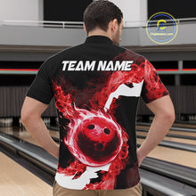 Load image into Gallery viewer, Red Flame Fire Bowling Shirts for Men Custom Bowling Team Jersey Bowling Polo &amp; Quarter-Zip Shirts NQS11751