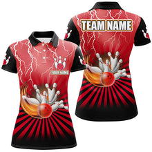 Load image into Gallery viewer, Women Bowling Shirts Custom lightning storm vintage Bowling Team Jersey, gift for Bowlers | Red NQS8282