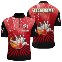 Load image into Gallery viewer, Mens Bowling Shirts Custom lightning storm vintage Bowling Team Jersey, gift for Bowlers | Red NQS8282