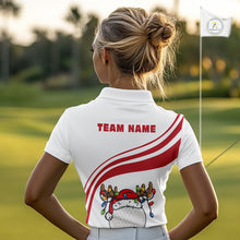 Load image into Gallery viewer, Personalized Christmas polo golf shirts for women custom white and red team ladies golf wear NQS11076