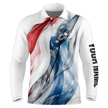 Load image into Gallery viewer, Red, White and Blue American flag Men golf polo shirts Customize patriotic Mens golf wear NQS9406