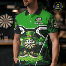 Load image into Gallery viewer, Funny Dart and Beer Green Shamrock  Men Dart Shirts Custom St Patrick Team Mens Dart Jerseys NQS11674