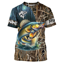 Load image into Gallery viewer, Walleye Fishing Custom Name 3D All Over Printed Camo Fishing Shirts, Personalized Fishing Gift NQS293