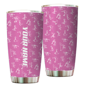 Multicolor Funny golf pattern Custom name Golf Stainless Steel Tumbler Cup - personalized golf gifts NQS9879