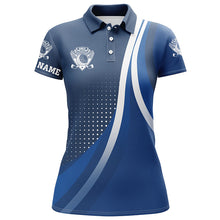 Load image into Gallery viewer, Womens golf polo shirts custom name ladies golf clothing, personalized team golf tops for women | Blue NQS5775