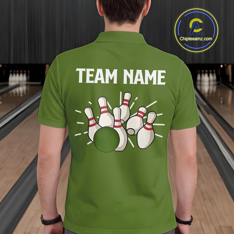 Retro Green argyle pattern Bowling shirts For Men custom bowling team jerseys Bowler Outfits NQS10152
