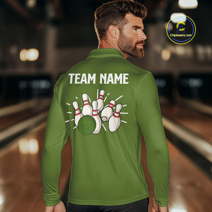 Retro Green argyle pattern Bowling shirts For Men custom bowling team jerseys Bowler Outfits NQS10152