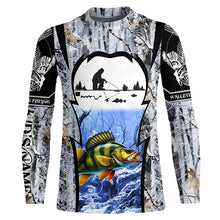 Load image into Gallery viewer, Perch ice fishing Winter camo custom fishing shirts for men Performance UV protection NQS1013