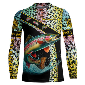 Rainbow trout fishing scales UV protection Custom long sleeve fishing shirts, trout fishing jerseys NQS4385