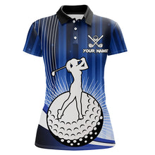 Load image into Gallery viewer, Women Golf Polo Shirts Custom golf attire for ladies, personalized golf gifts | Blue NQS9222